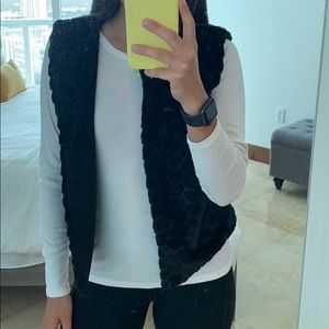 Black suede vest